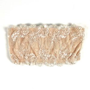 Woweny Nude Lace Bandeau Top